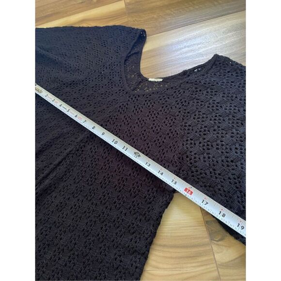 Crochet Black Tunic -Top M - Picture 3 of 3
